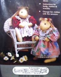 132 MORNING GLORY 20'' SITTING BUNNY BODY, DRESS, WREATHS PATTERN